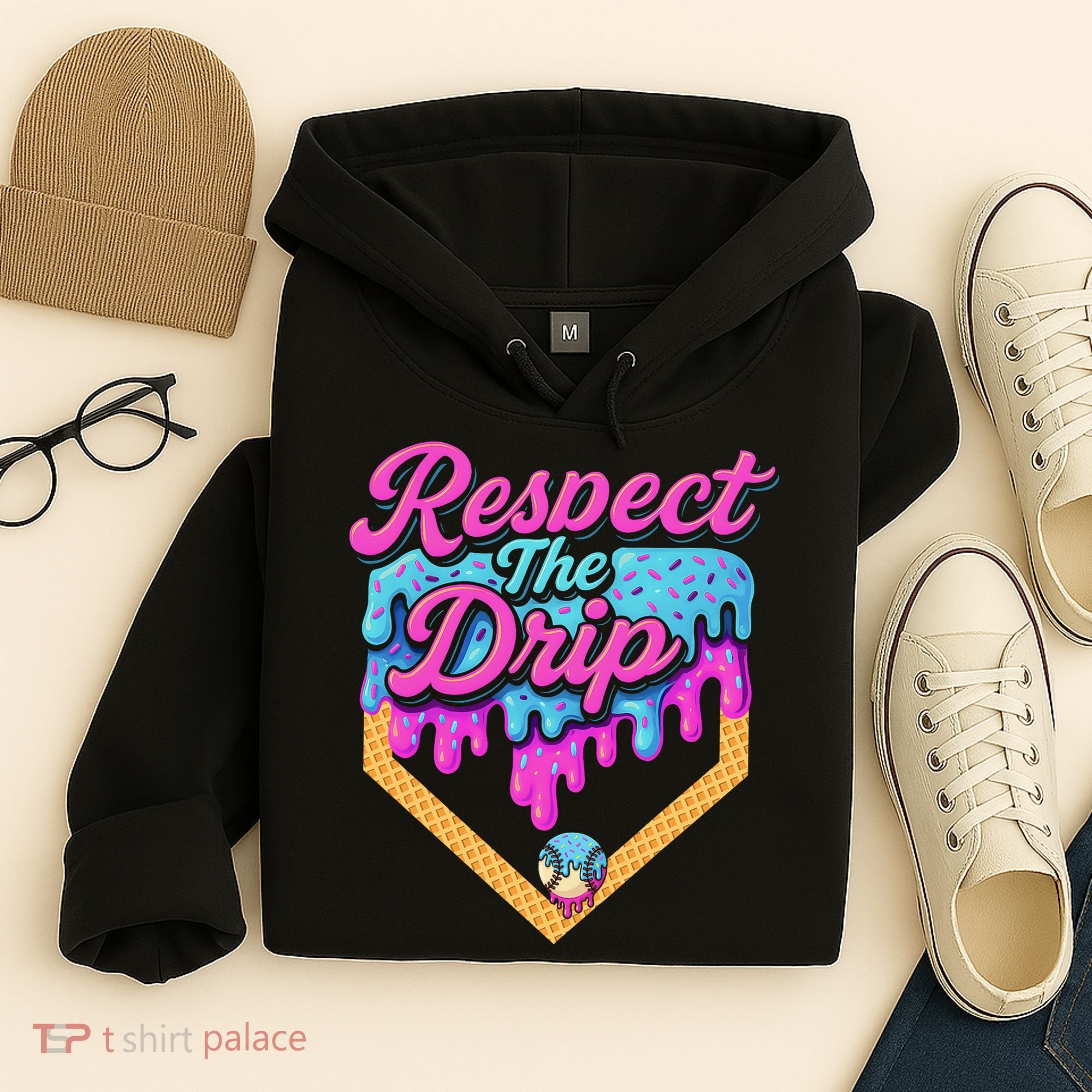 Baseball Drip B.oys Home Plate Ice Cream Respect The Drip Hoodie