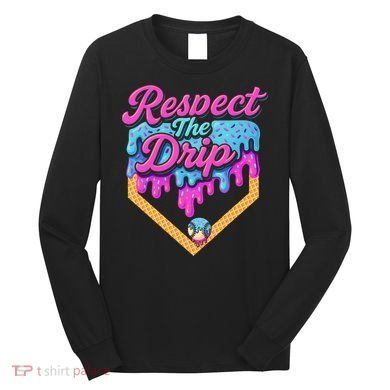 Baseball Drip B.oys Home Plate Ice Cream Respect The Drip Long Sleeve Shirt