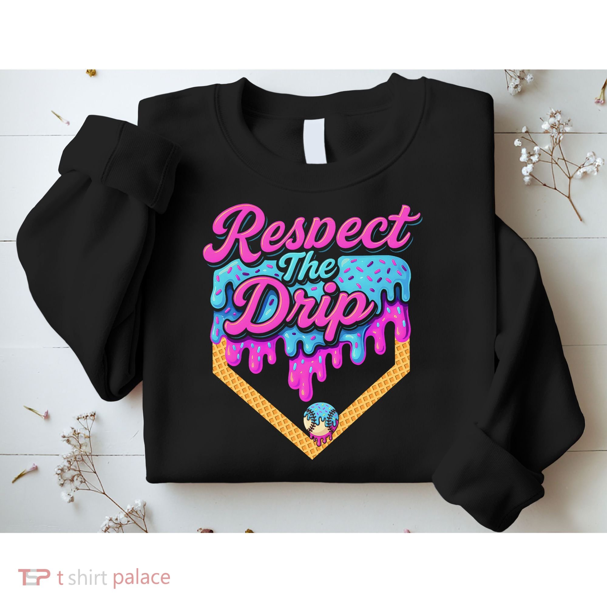 Baseball Drip B.oys Home Plate Ice Cream Respect The Drip Sweatshirt