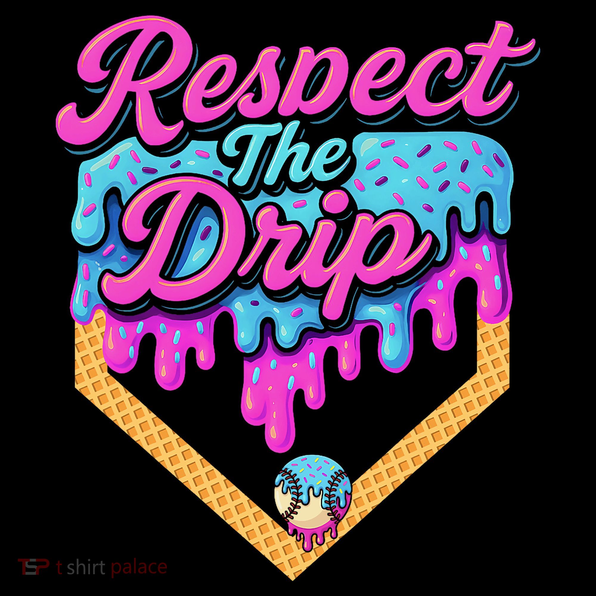 Baseball Drip B.oys Home Plate Ice Cream Respect The Drip Sweatshirt