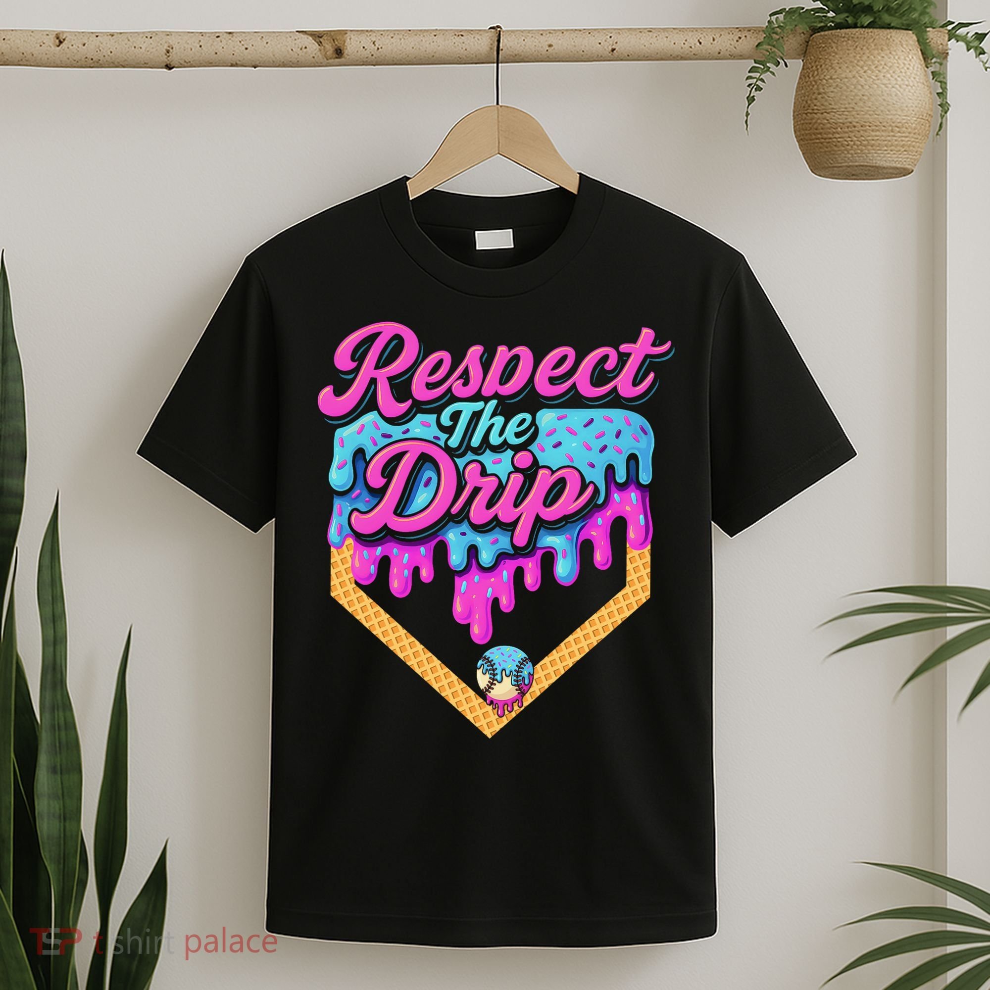 Baseball Drip B.oys Home Plate Ice Cream Respect The Drip T-Shirt