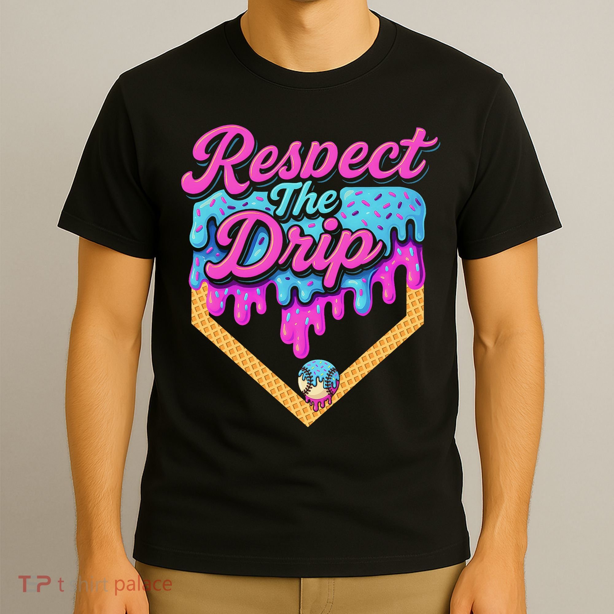 Baseball Drip B.oys Home Plate Ice Cream Respect The Drip T-Shirt