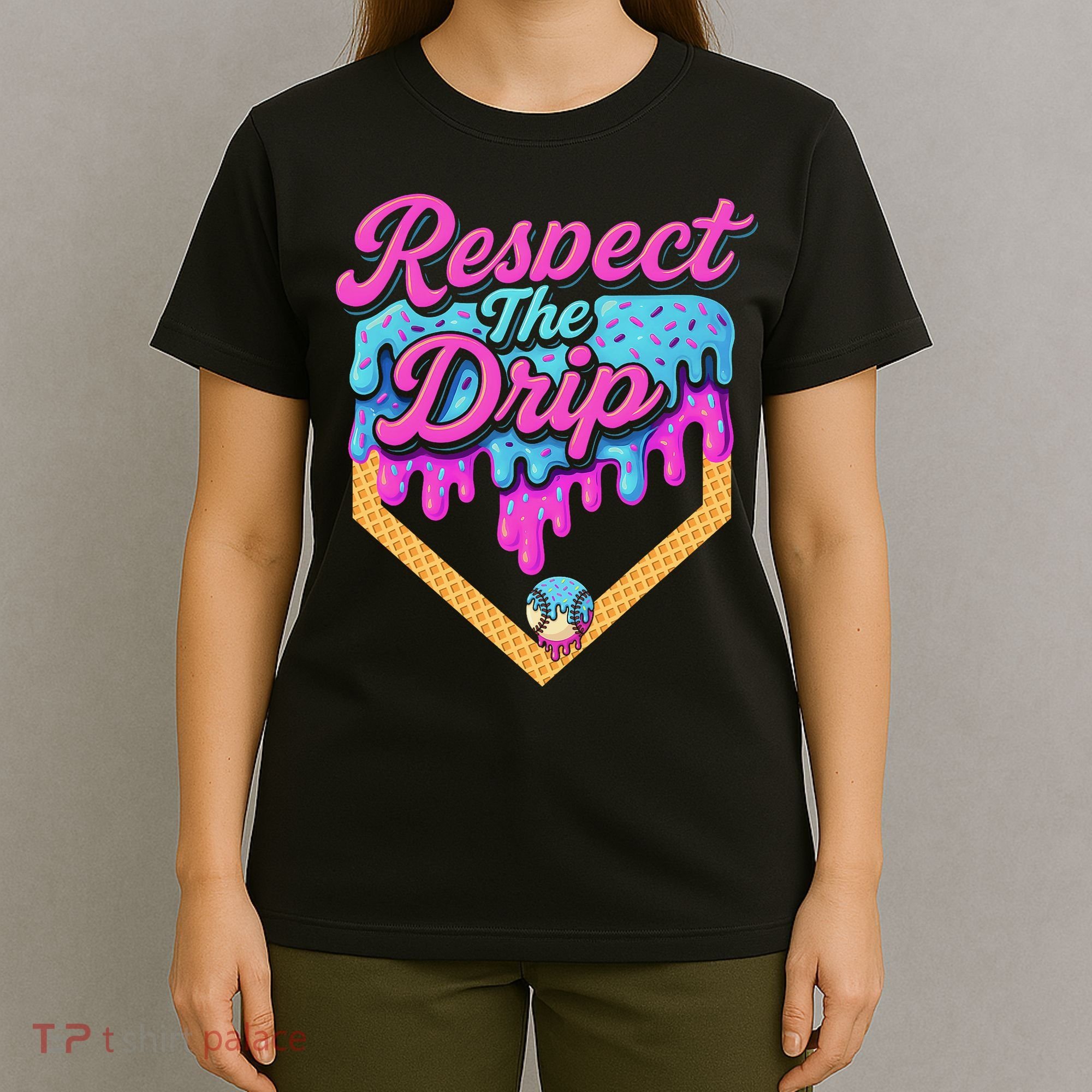 Baseball Drip B.oys Home Plate Ice Cream Respect The Drip T-Shirt