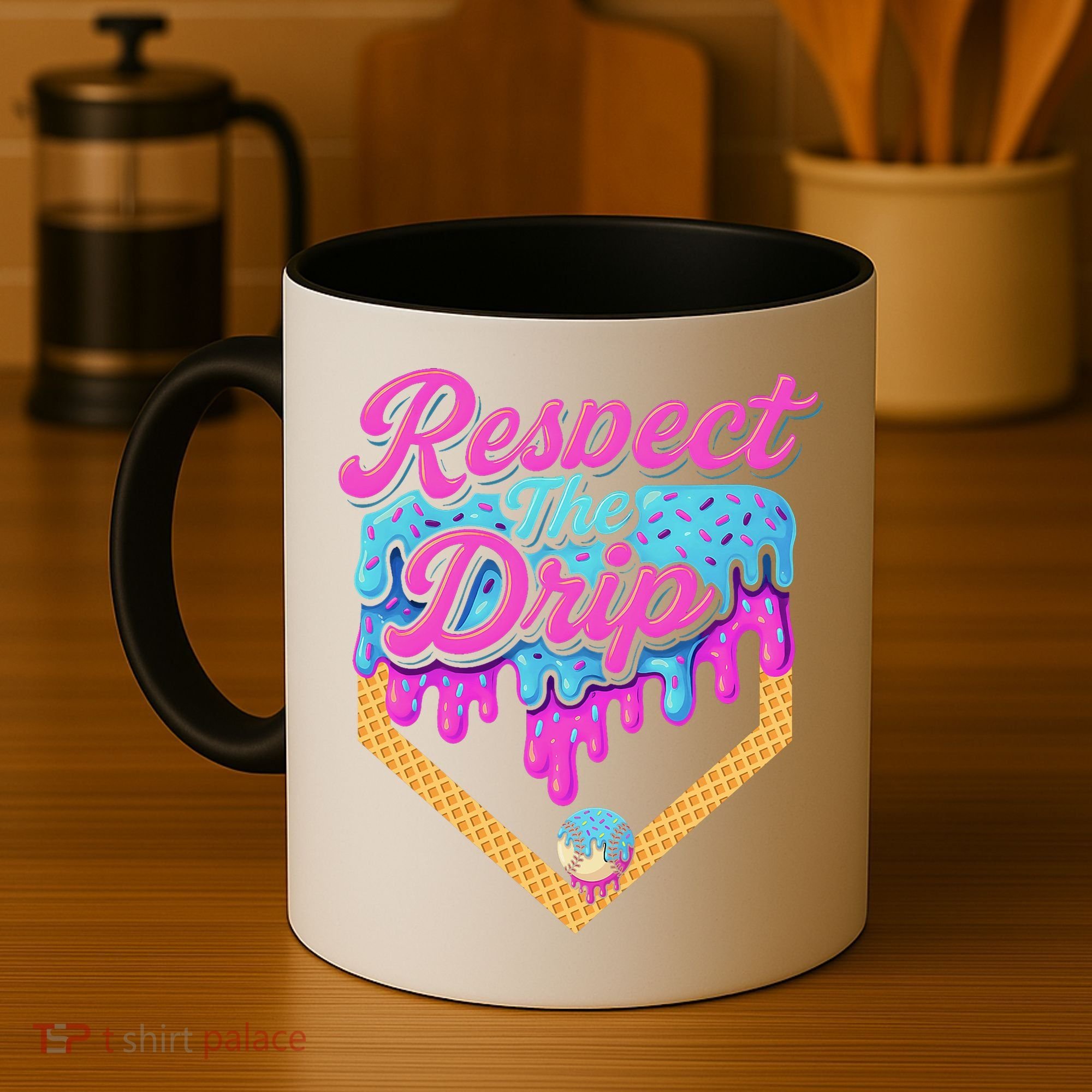 Baseball Drip B.oys Home Plate Ice Cream Respect The Drip Coffee Mug
