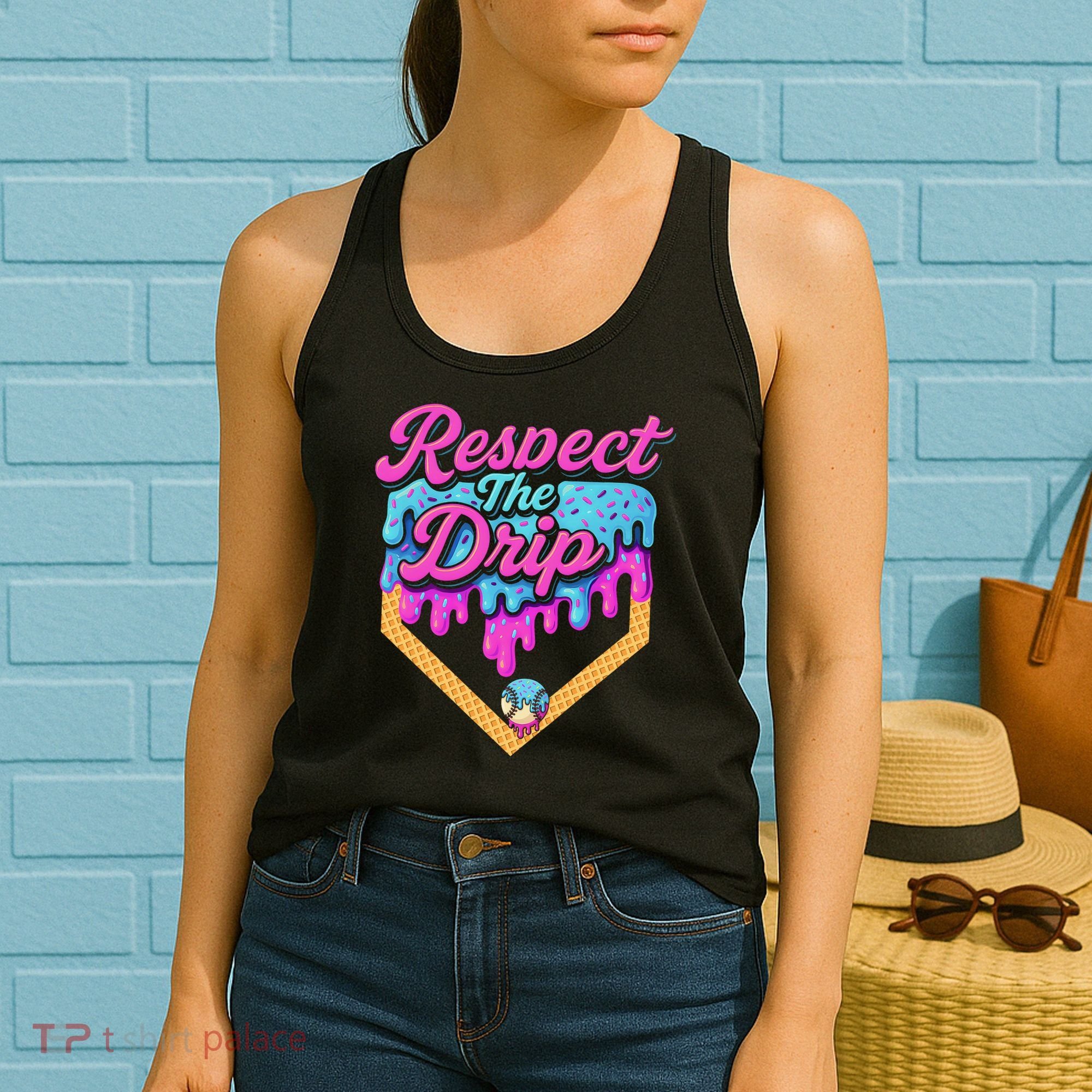 Baseball Drip B.oys Home Plate Ice Cream Respect The Drip Women's Tank Top