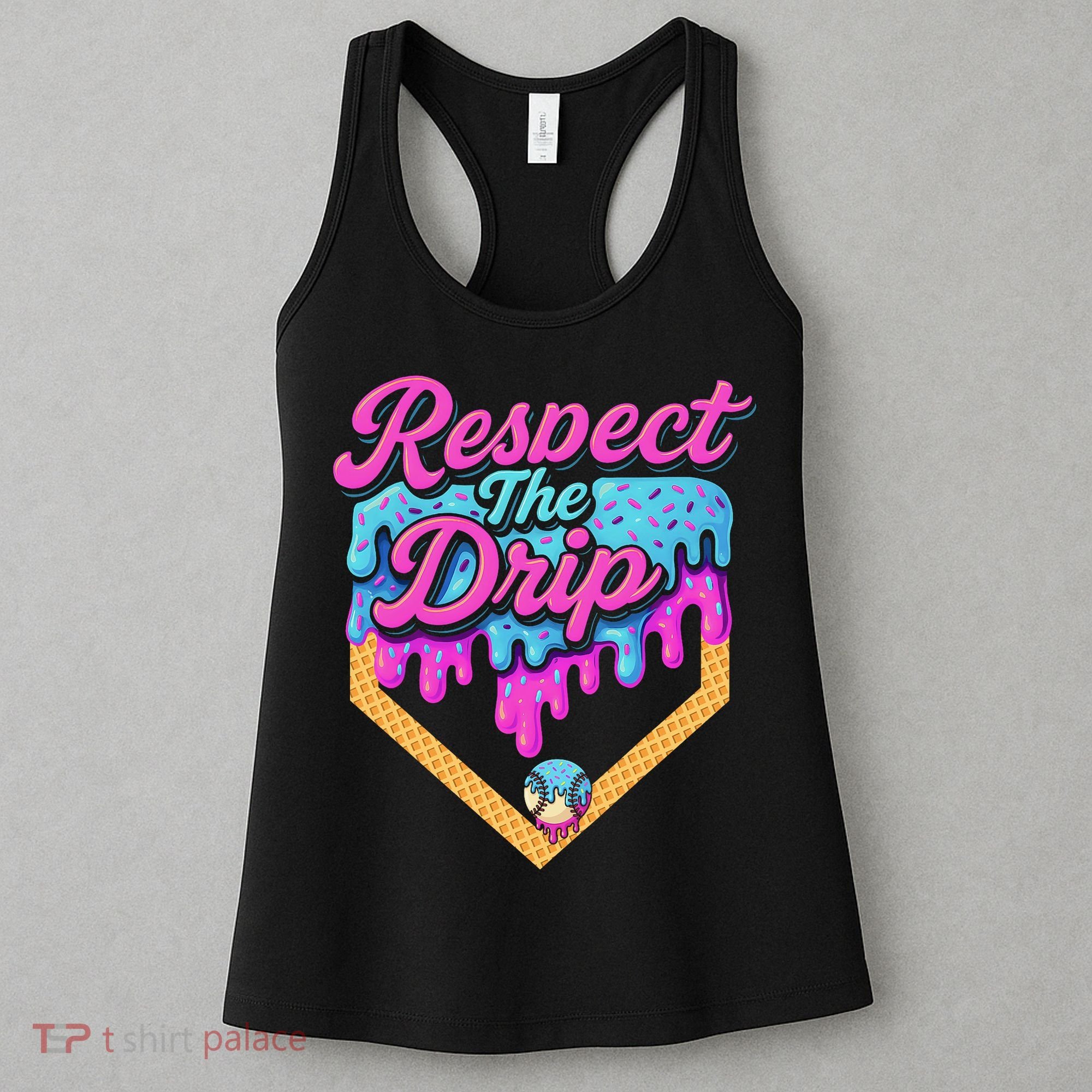 Baseball Drip B.oys Home Plate Ice Cream Respect The Drip Women's Tank Top