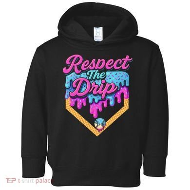 Baseball Drip B.oys Home Plate Ice Cream Respect The Drip Toddler Hoodie