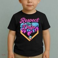 Baseball Drip B.oys Home Plate Ice Cream Respect The Drip Toddler T-Shirt thumb 2