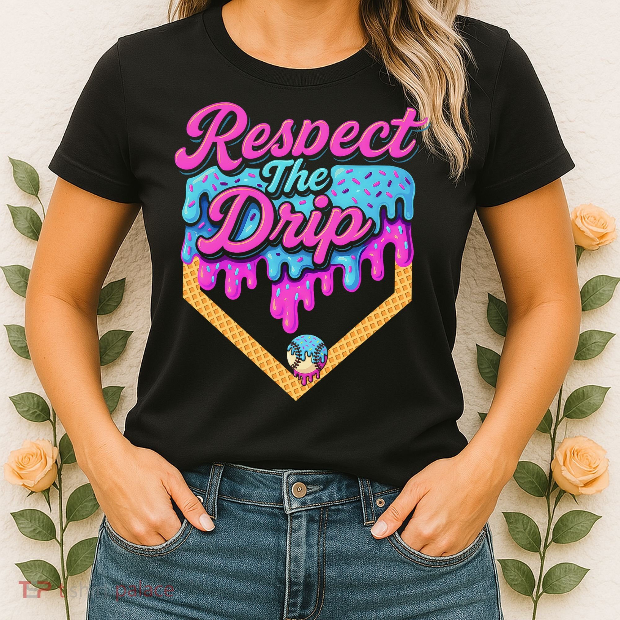 Baseball Drip B.oys Home Plate Ice Cream Respect The Drip Women's T-Shirt