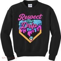 Baseball Drip B.oys Home Plate Ice Cream Respect The Drip Kids Sweatshirt thumb 0
