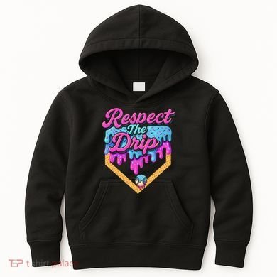 Baseball Drip B.oys Home Plate Ice Cream Respect The Drip Kids Hoodie
