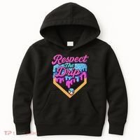 Baseball Drip B.oys Home Plate Ice Cream Respect The Drip Kids Hoodie thumb 0
