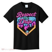 Baseball Drip B.oys Home Plate Ice Cream Respect The Drip Kids T-Shirt thumb 0