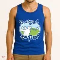 Best Dad By Par Funny Father's Day Golf Funny Gift Tank Top thumb 3