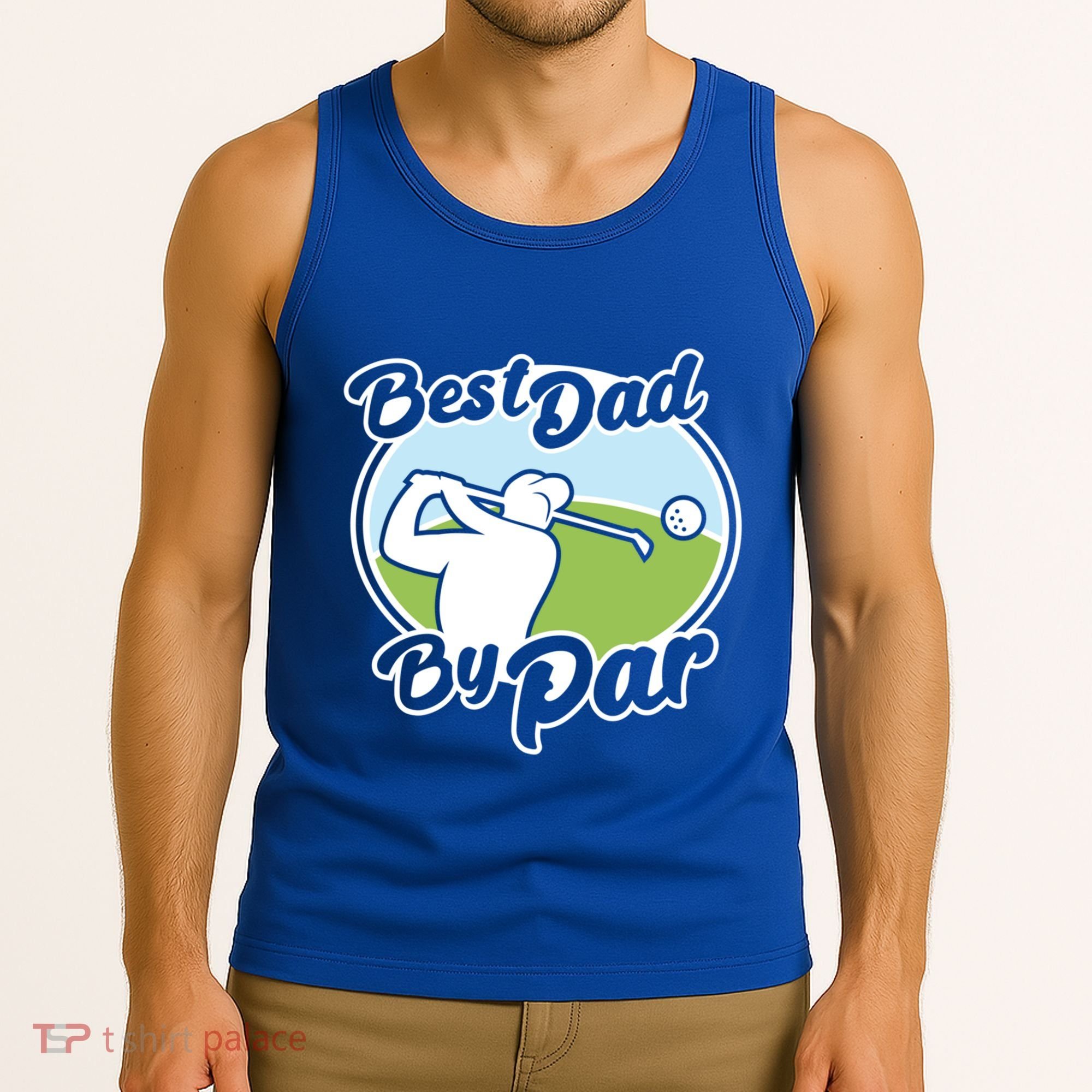 Best Dad By Par Funny Father's Day Golf Funny Gift Tank Top