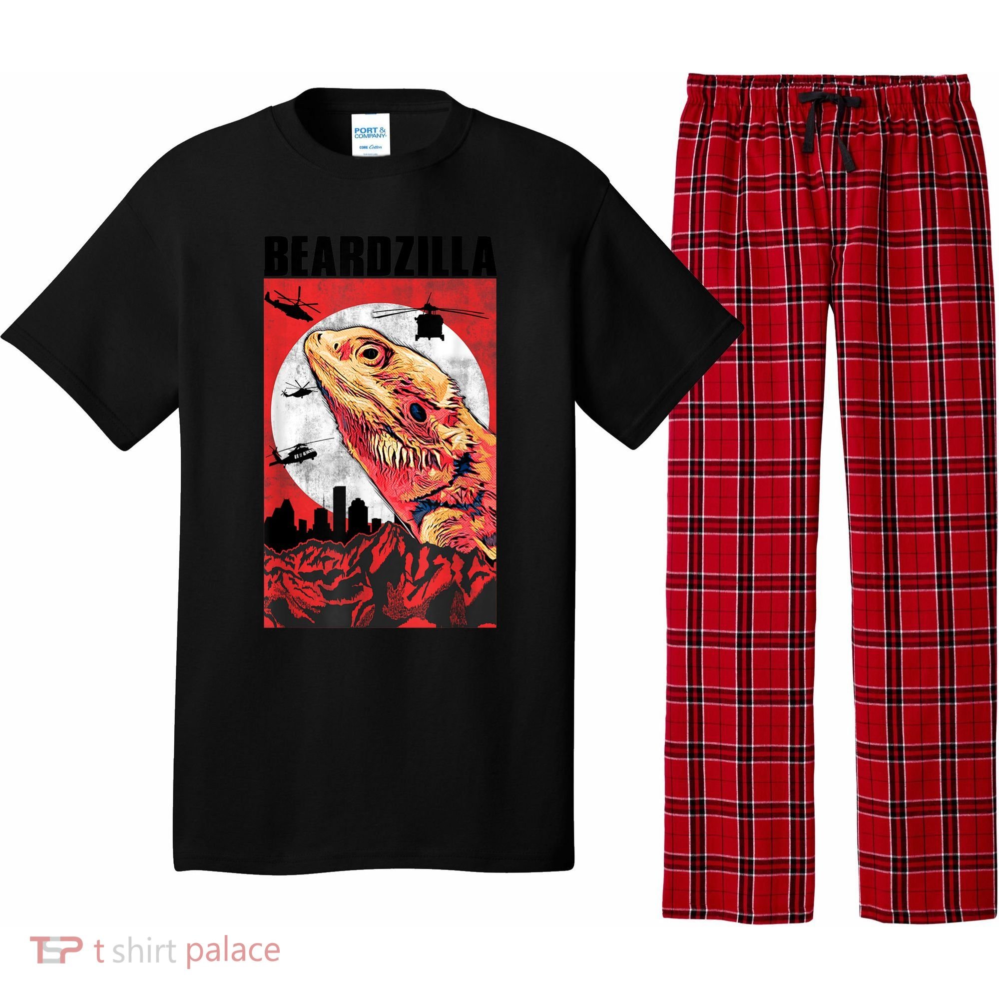 Bearded Dragon Beardzilla Funny Bearded Dragon Pajama Set