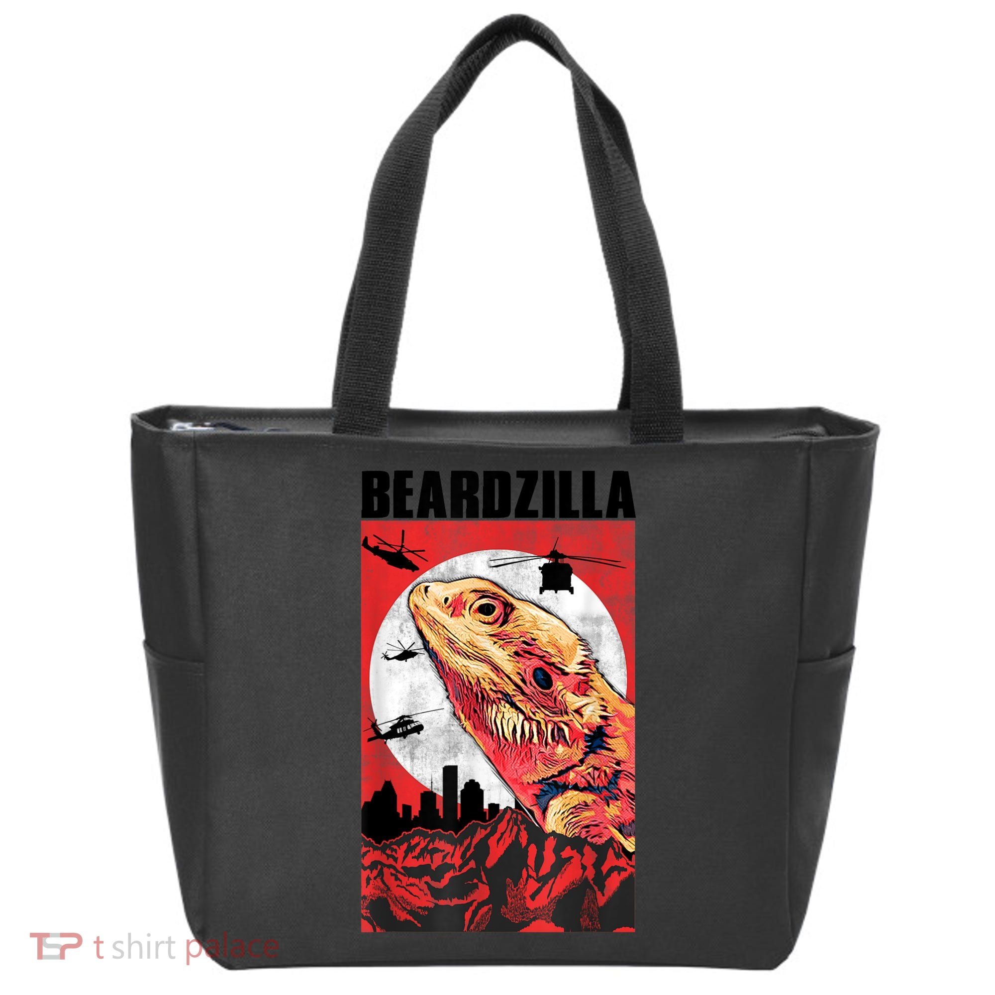 Bearded Dragon Beardzilla Funny Bearded Dragon Tote Bag