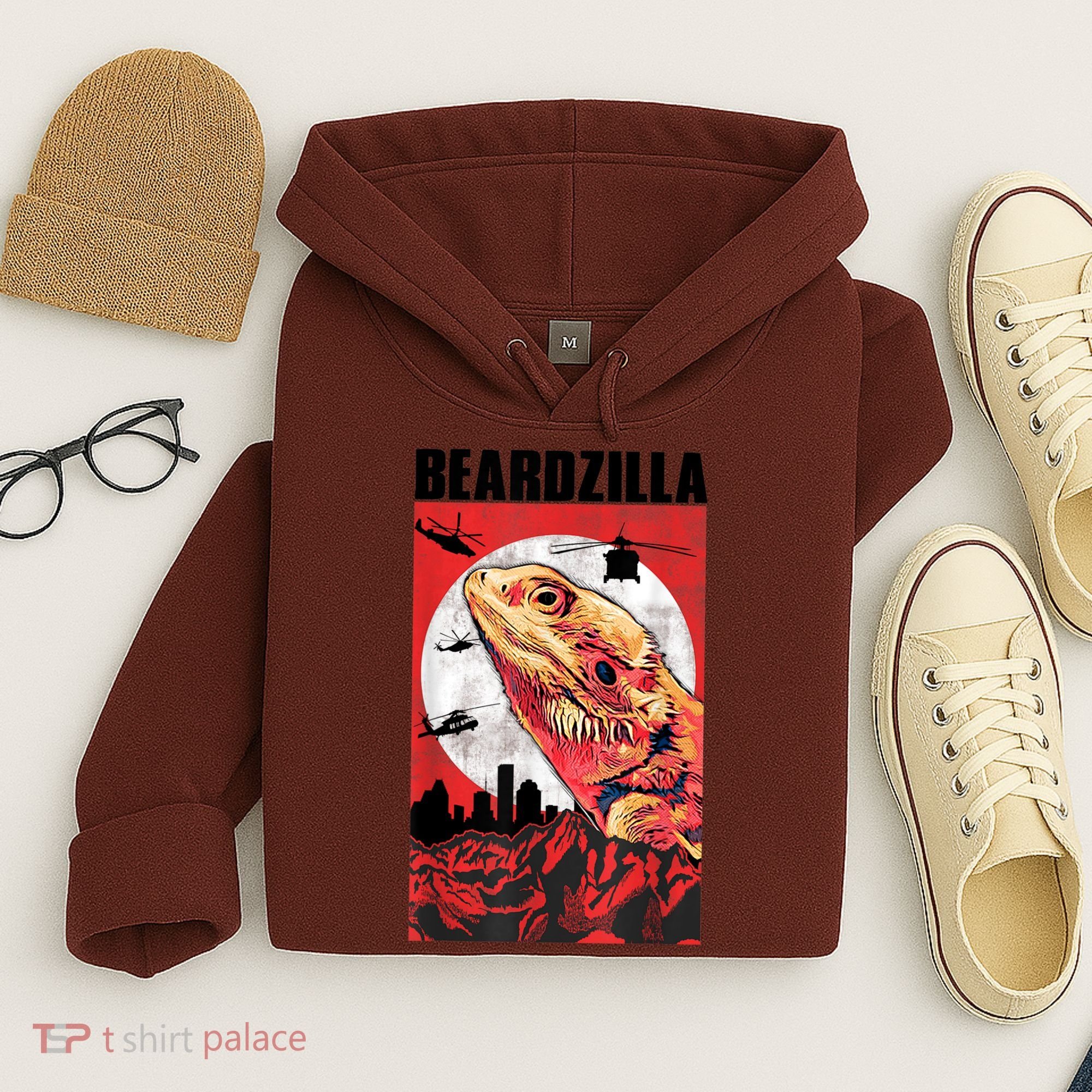 Bearded Dragon Beardzilla Funny Bearded Dragon Hoodie