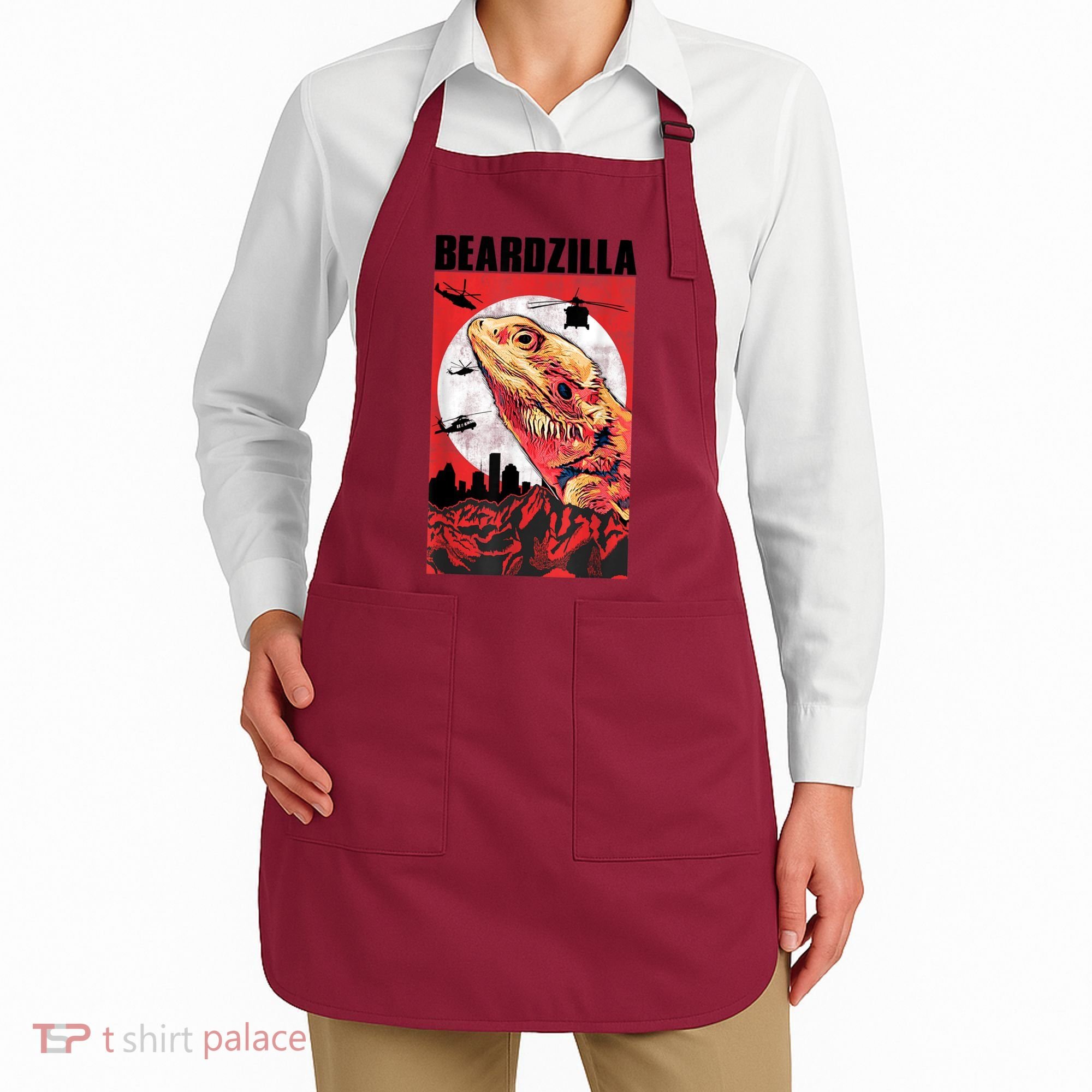 Bearded Dragon Beardzilla Funny Bearded Dragon Apron