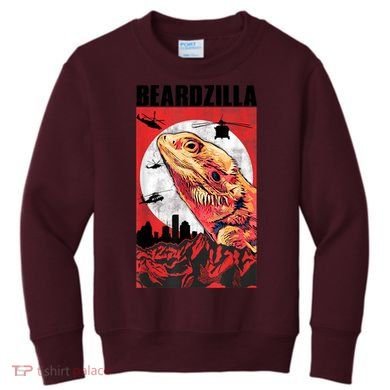Bearded Dragon Beardzilla Funny Bearded Dragon Kids Sweatshirt