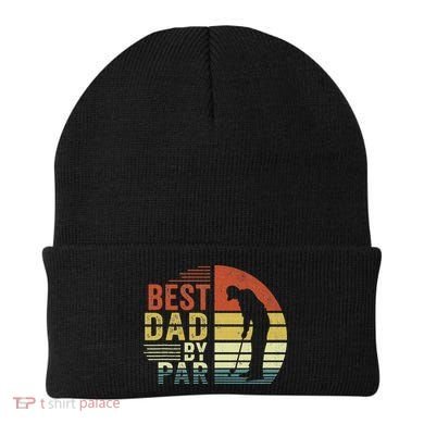 Best Dad By Par Golf Golfer Vintage Father's Day Beanie