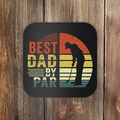 Best Dad By Par Golf Golfer Vintage Father's Day Coaster