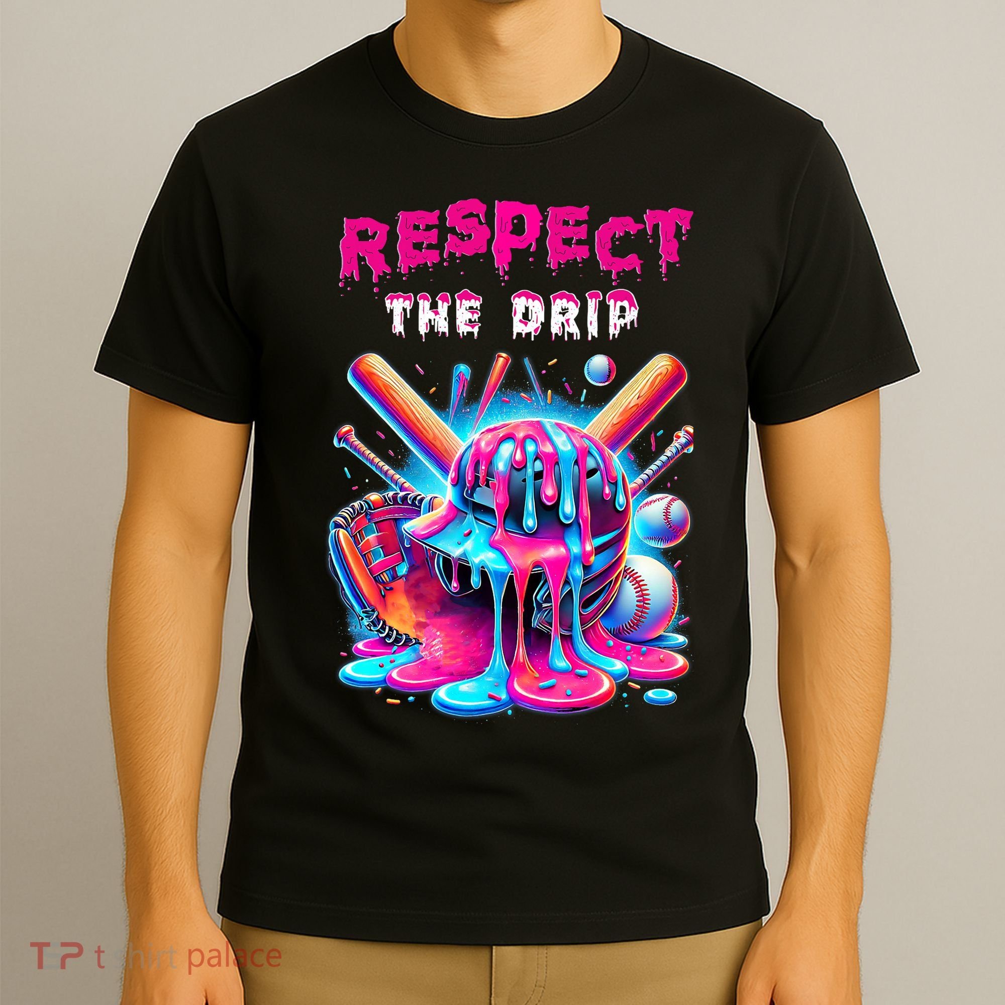 Baseball Drip B.oys Ice Cream Drip Yout.h Respect The Drip T-Shirt