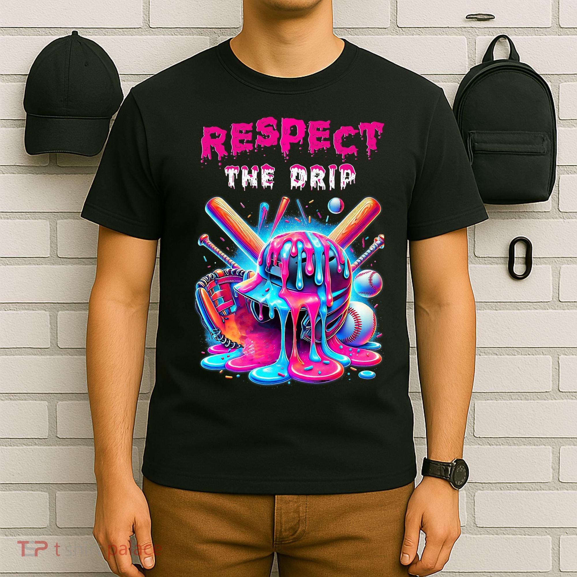Baseball Drip B.oys Ice Cream Drip Yout.h Respect The Drip T-Shirt