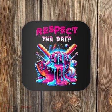 Baseball Drip B.oys Ice Cream Drip Yout.h Respect The Drip Coaster