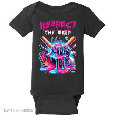 Baseball Drip B.oys Ice Cream Drip Yout.h Respect The Drip Baby Bodysuit