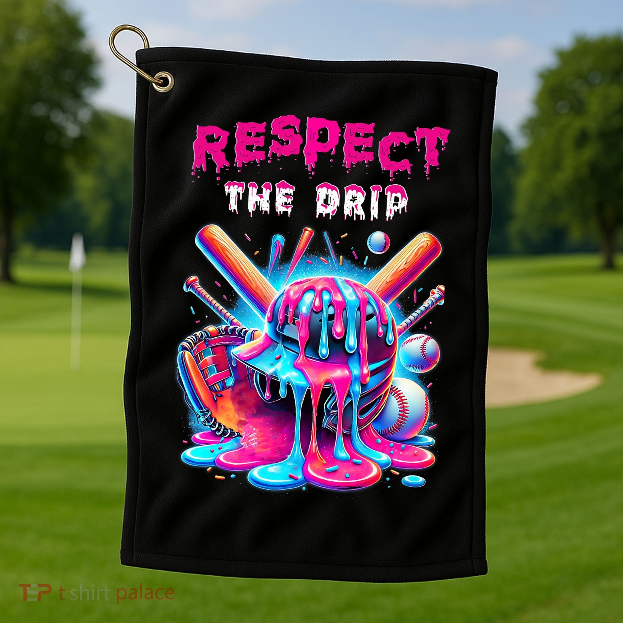 Baseball Drip B.oys Ice Cream Drip Yout.h Respect The Drip Golf Towel