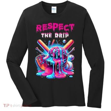 Baseball Drip B.oys Ice Cream Drip Yout.h Respect The Drip Women's Long Sleeve Shirt