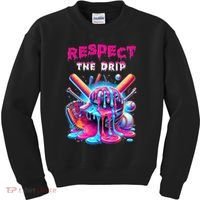 Baseball Drip B.oys Ice Cream Drip Yout.h Respect The Drip Kids Sweatshirt thumb 0