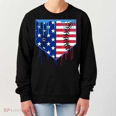 Baseball Drip Boys Ice Cream Patriotic American Flag Women's Sweatshirt