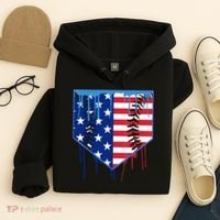 Baseball Drip Boys Ice Cream Patriotic American Flag Hoodie thumb 4