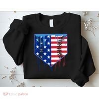 Baseball Drip Boys Ice Cream Patriotic American Flag Sweatshirt thumb 2