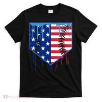 Baseball Drip Boys Ice Cream Patriotic American Flag T-Shirt thumb 0
