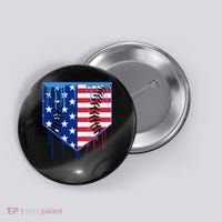 Baseball Drip Boys Ice Cream Patriotic American Flag Button thumb 0