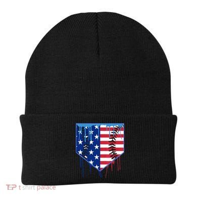 Baseball Drip Boys Ice Cream Patriotic American Flag Beanie