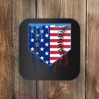 Baseball Drip Boys Ice Cream Patriotic American Flag Coaster thumb 0