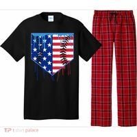 Baseball Drip Boys Ice Cream Patriotic American Flag Pajama Set thumb 0