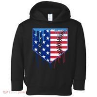 Baseball Drip Boys Ice Cream Patriotic American Flag Toddler Hoodie thumb 0