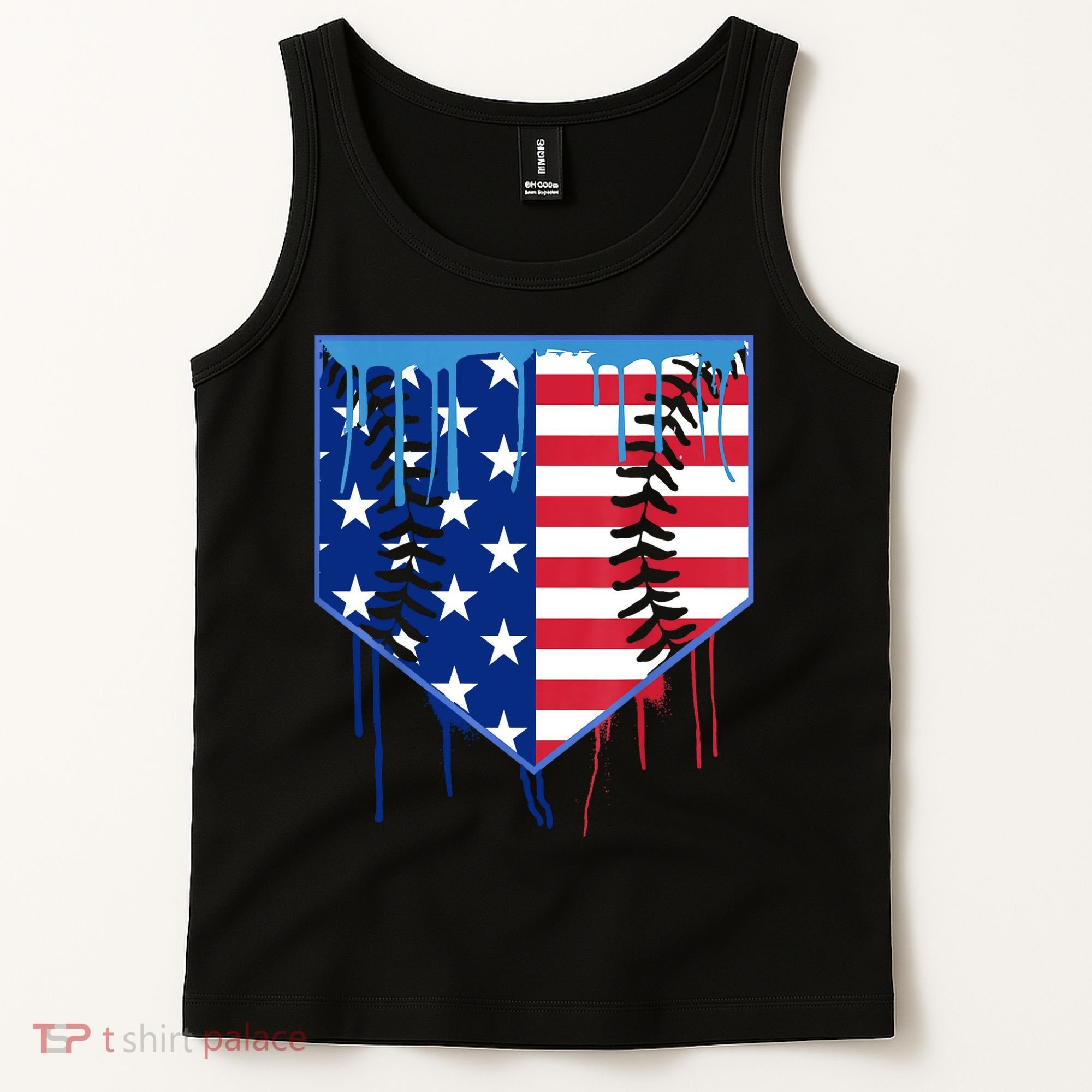 Baseball Drip Boys Ice Cream Patriotic American Flag Tank Top