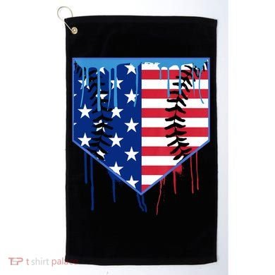 Baseball Drip Boys Ice Cream Patriotic American Flag Golf Towel