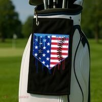 Baseball Drip Boys Ice Cream Patriotic American Flag Golf Towel thumb 2
