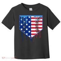 Baseball Drip Boys Ice Cream Patriotic American Flag Toddler T-Shirt thumb 0