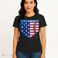 Baseball Drip Boys Ice Cream Patriotic American Flag Women's T-Shirt thumb 4