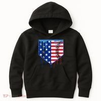 Baseball Drip Boys Ice Cream Patriotic American Flag Kids Hoodie thumb 0