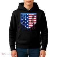 Baseball Drip Boys Ice Cream Patriotic American Flag Kids Hoodie thumb 4