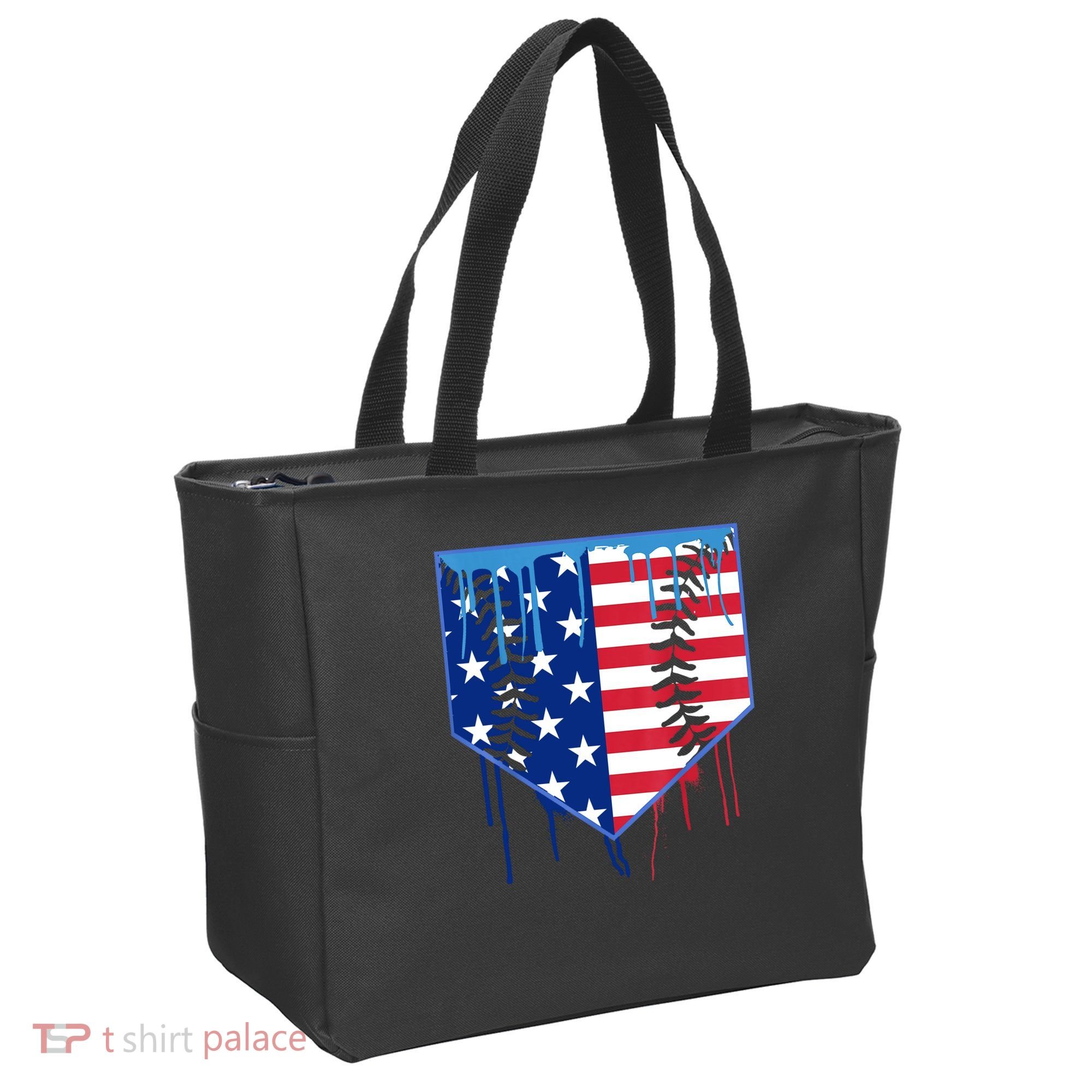 Baseball Drip Boys Ice Cream Patriotic American Flag Tote Bag
